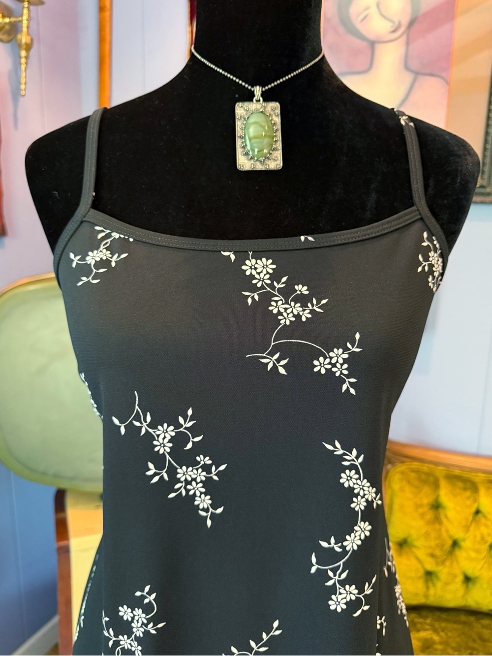 Vintage 90s G.A.S. Whimsigoth ‘Practical Magic’ Floral Slip Dress Size XL - Picture 4 of 7